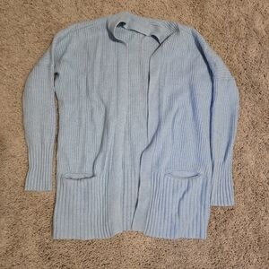 Talula Light Blue Ribbed Cardigan Sweater